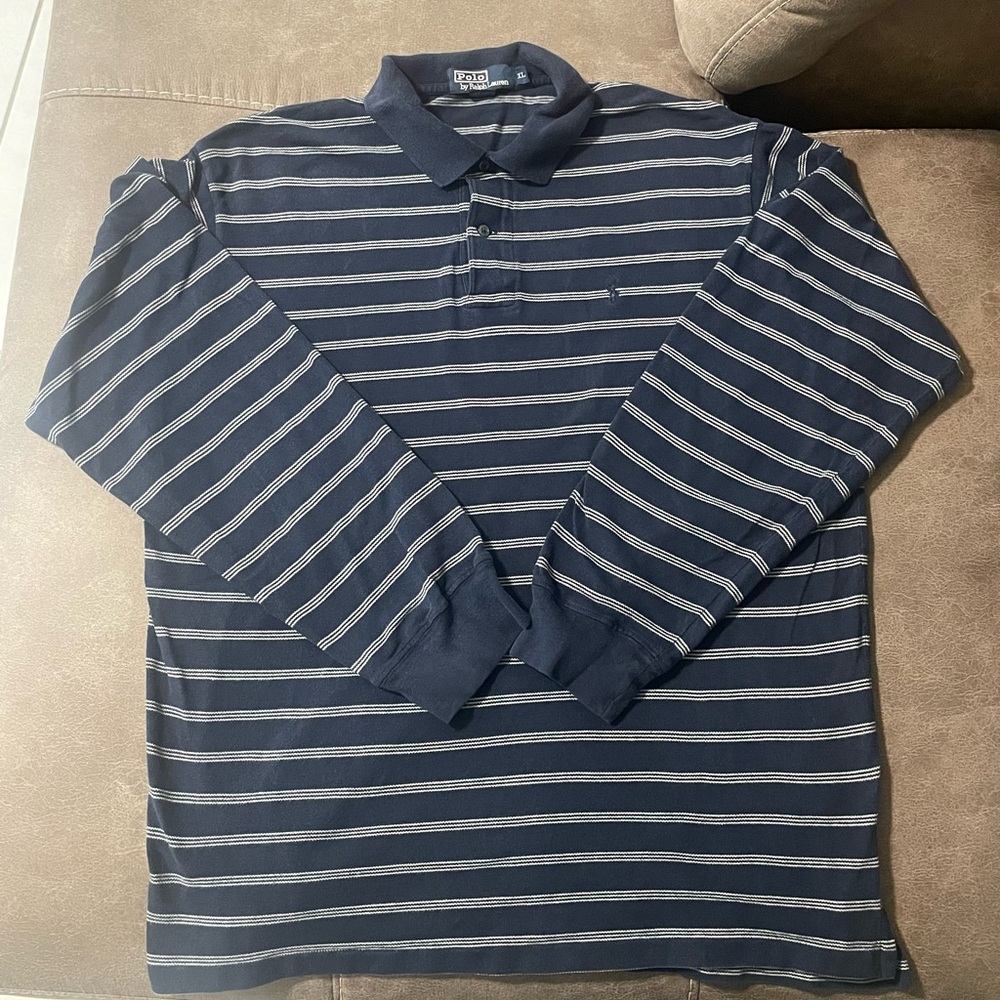 Ralph Lauren Polo Long sleeve Stripes Navy Blue Shirt XL